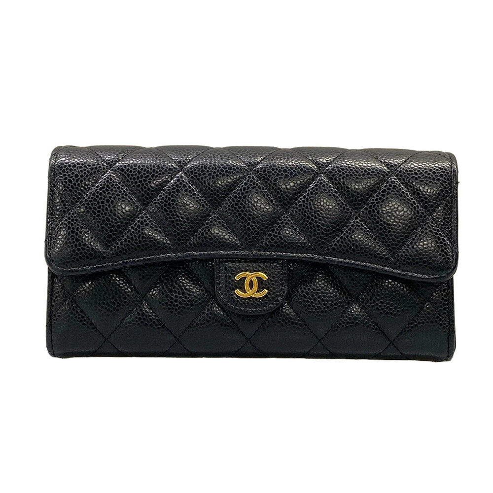 Chanel Matelasse Black Calfskin Long #356385C14B